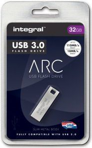 USB flash Integral Metal ARC, 32GB, USB 3.0, metal