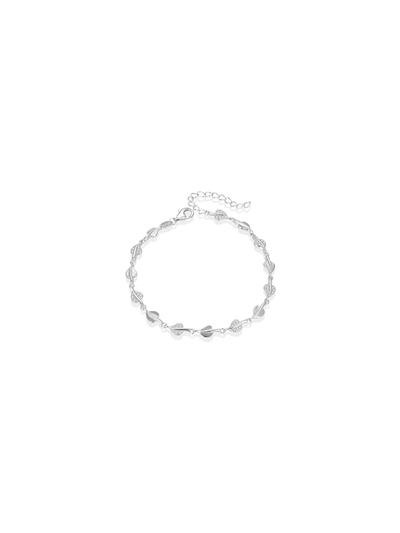 Byzylyk argjendi Beneto Elegant AGB633/21, motiv gjethe, për femra, argjendtë