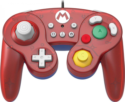 Kontroller HORI Battle Pad Mario Edition, GameCube Style, me kabllo USB, për Nintendo Switch, i kuq