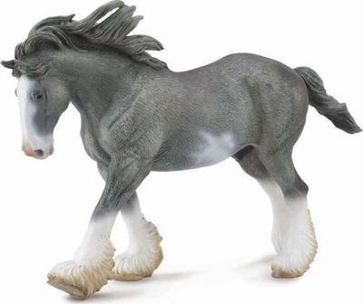 Figurë lodër Collecta Clydesdale Stallion, për koleksion, i zi Sabino