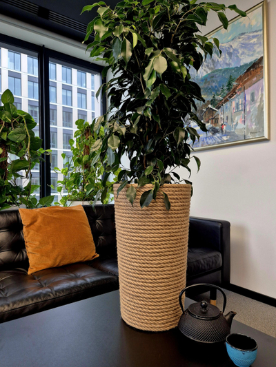 Vazo dekorative Adoni Boho, prej jute, 28 cm, 47 cm, bezhë