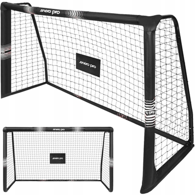 Portë futbolli Enero Pro, 180x120x60 cm, metalike me rrjetë, e zezë
