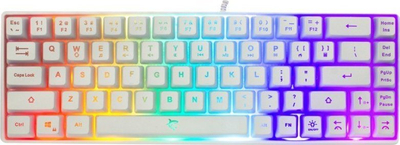 Tastierë gaming White Shark RONIN, me kabllo USB, me drita mbrapa, e bardhë US