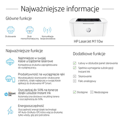 Printer HP LaserJet M110w, Laser, i bardhë