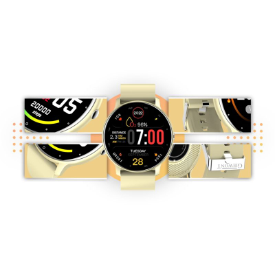 Smartwatch Giewont GW120-6, ekran me ngjyra, matje aktiviteti, ngjyrë ecru