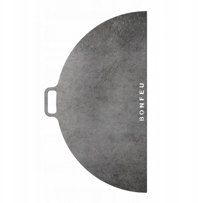 Pllakë gjysmë-rrethore për grill BonFeu Bonplancha VBPH6.800, çelik, Ø 80 cm, gri