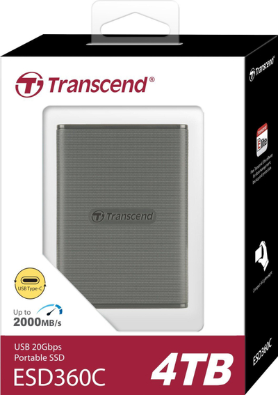 SSD i jashtëm Transcend ESD360C, 4TB, USB-C, gri