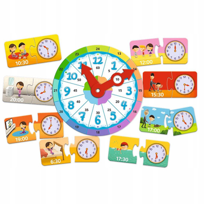 Lojë edukative Trefl Little Explorer Clock, mësu orën, gjuhë polake, shumëngjyrëshe