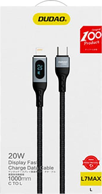 Кабел Dudao USB-C - Lightning, црн