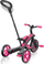 Tricikël 4-në-1 Globber Explorer Trike, me tendë dielli, rrip sigurie 5 pika, rozë