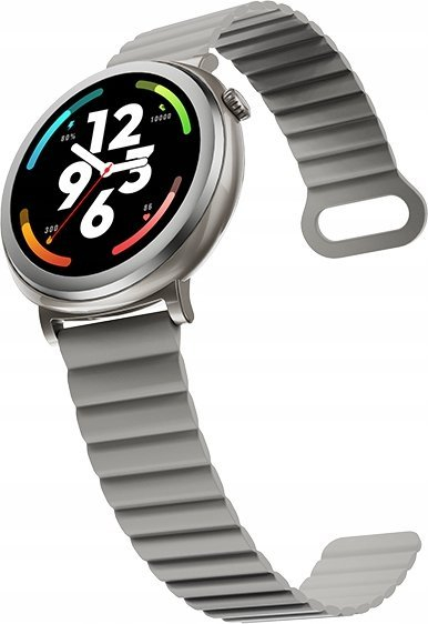Smartwatch HiFuture Aurora, ekran me prekje, i papërshkueshëm nga uji, argjend