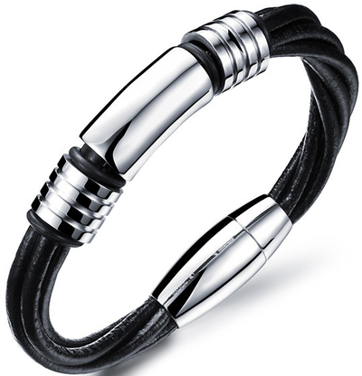 Byzylyk lëkure Troli Swater, dizajn klasik, i zi me argjend