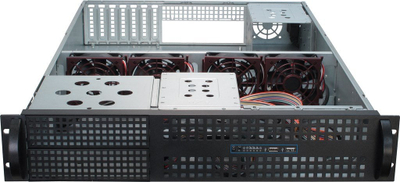 Kasi serveri rack Inter-Tech 2U-2129N, 2U, për disqe 3.5", e zezë argjendtë