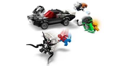 Set ndërtimi Lego Marvel 76309, Spider Man vs Venom Muscle Car, 3 mini figura, shumëngjyrësh