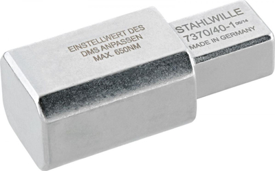 Adapter veglash STAHLWILLE 7370/40-1, mbajtës katror 14 x 18 mm, futje 24.5 x 28 mm, ngjyrë argjendtë