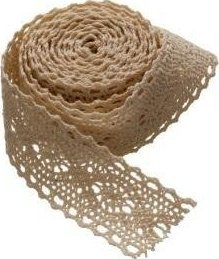 Декоративна чипка Brewis Lace, 35mm ширина, 2m должина, бела