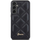 Mbulesë telefoni Guess Quilted Metal Logo për Samsung Galaxy S23 FE, lëkurë eko, e zezë