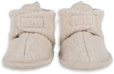 Пантофли за бебиња Lodger Teddy Fleece, 6-12 месеци, ѓон против лизгање, беж
