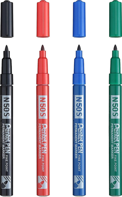 Marker permanent Pentel N50S-a, majë e rrumbullakët, i zi