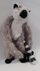 Плишана играчка Дуби Лемур Z, 48cm, со самолеплива лента, сива