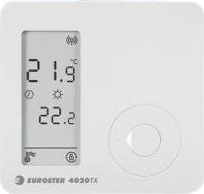 Termostat wireless Euroster 4020TXC6, kontroll dyanshëm, ekran LCD, i bardhë