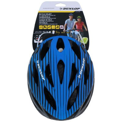 Helmetë biçiklete Dunlop R.S, e ajrosme, e rregullushme 53-55 cm, blu me të zezë