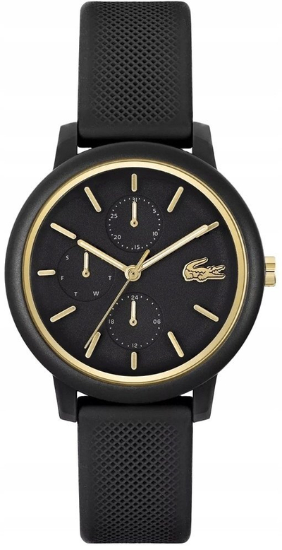 Ora dore Lacoste 12.12 Multi 2001327, 38mm, rrip silikoni, e zezë
