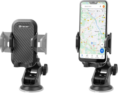Mbajtëse telefoni për makinë Tracer Clamp U33, deri 7", krah teleskopik, e zezë