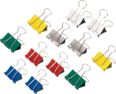 Klepsa dokumentesh Maul Mauly Clips, set me 12 copë, 13 mm, shumëngjyrëshe