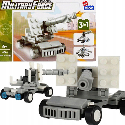Set blloqesh Military Vehicle with a Launcher 3in1, 65 copa, mbi 6 vjeç, shumëngjyrësh