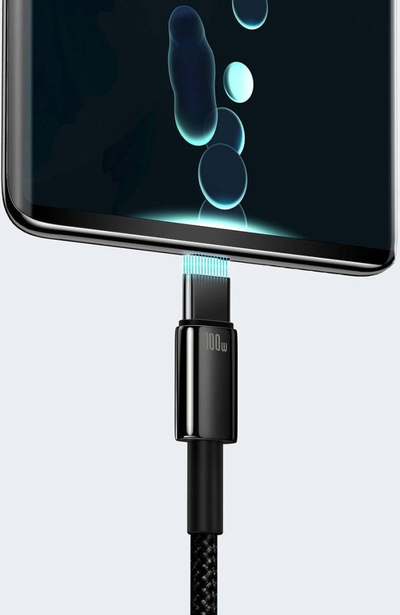 Kabllo karikimi Baseus USB në USB Type C, 100W, 2m, i zi