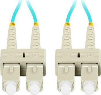 Kabllo optike Lanberg Patchcord MM SC UPC SC UPC, OM3 50/125, 2m, aqua