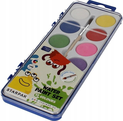 Ngjyra uji Starpak Monsters, 12 ngjyra, me penel druri, shumëngjyrëshe