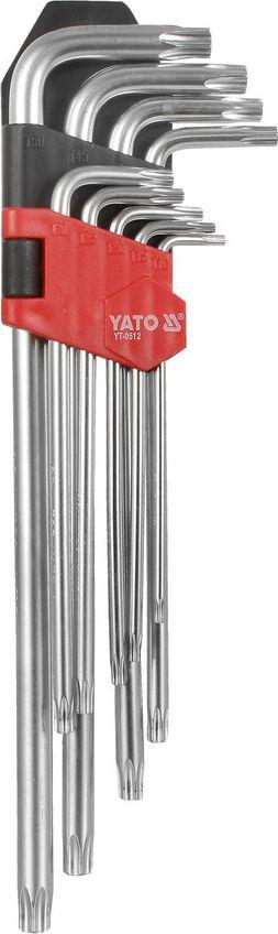 Set me çelësa gjashtëkëndorë Yato (YT-0512), T10-T50 TORX L, 9 copë