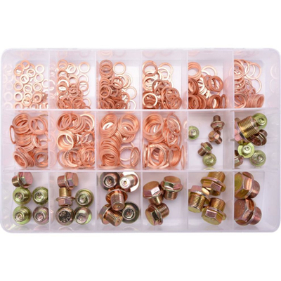 Set rondelash bakri YATO YT-06864, shumë madhësi, kasetë plastike, ngjyrë bakri