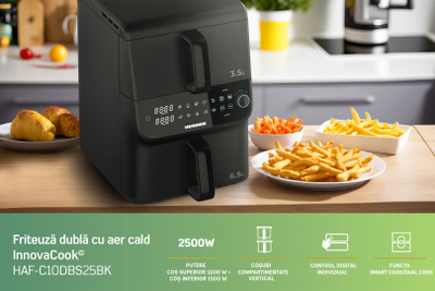 Fritezë me ajër Heinner HAF-C10DBS25BK, 10L, panel digjital, e zezë