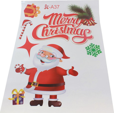 Sticker për dritare për Krishtlindje DA42, set zbukurimi, 2 fletë 50 x 35 cm, me shumë ngjyra