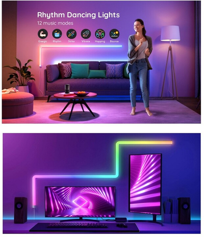 Ndriçim për gaming dhe televizior Govee Glide (8+4) RGBIC