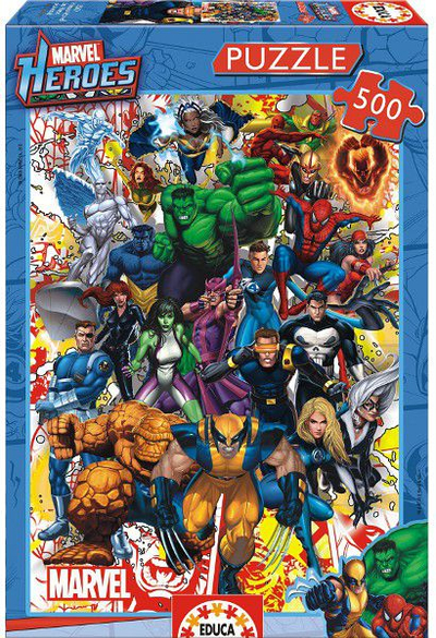 Puzzle Educa Marvel Heroes 15560, 500 copa, shumëngjyrësh