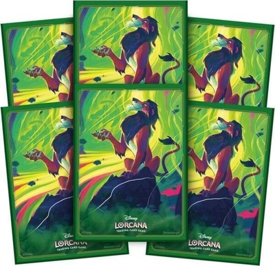 Mbrojtëse kartash Disney Lorcana Scar, set sleeve kartash, dizajn Vengeful Lion, shumëngjyrëshe