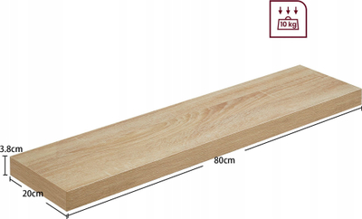 Raft muri LEOBERT LWS028B11, 80cm, dru sonoma