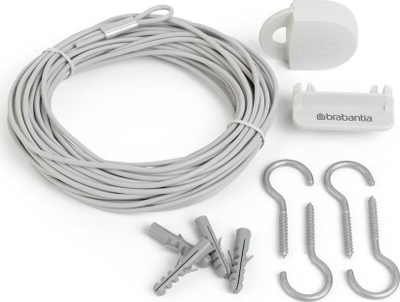 Set litar rrobash Brabantia Clothes Line, 12 m, i bardhë, që s’e merr dielli
