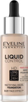 Fondatinë Eveline Liquid Control HD, me pipetë, 32 ml, nuanca 002 Soft Porcelain
