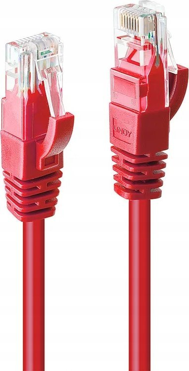 Kabllo rrjeti LINDY 48031, RJ45 CAT 6 U UTP, 0.5m, e kuqe
