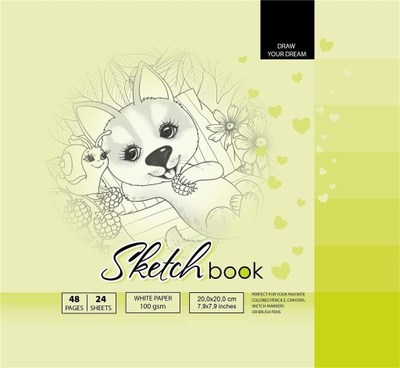 Bllok vizatimi TW FRESH, format katror 200x200mm, 48 fletë, 100g