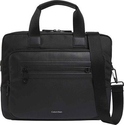 Çantë laptopi për meshkuj Calvin Klein, e zezë