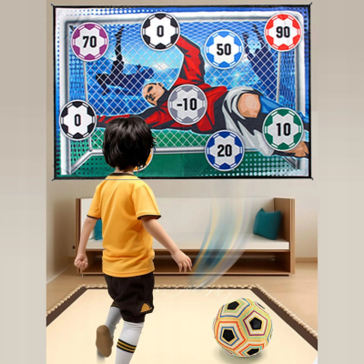 Loja e shkathtësisë Artyk Soccer Game, panel me objektiv me vrima, top futbolli, me ngjyra të ndryshme