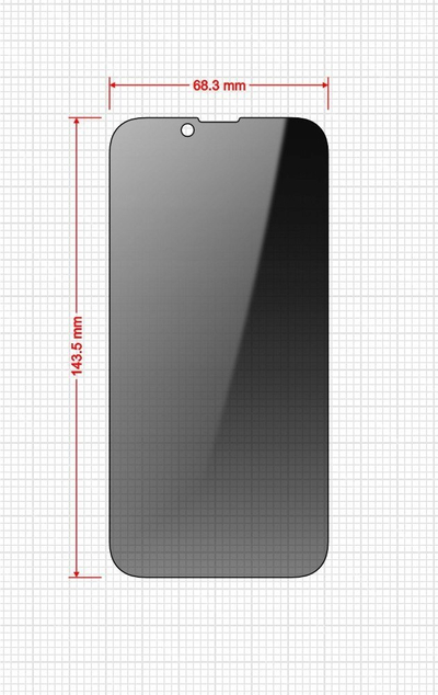 Xham mbrojtës GrizzGlass SecretGlass Easy, privatësi, 2 copë, për iPhone 16e 14
