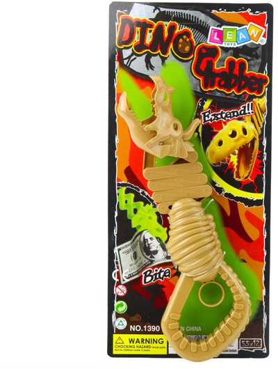 Lodër kapëse dinosaur Biting Skeleton Grapple Gun, plastikë, për fëmijë 3+, kafe
