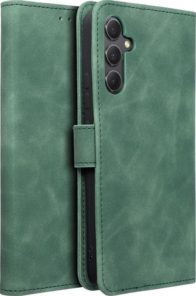 Futrollë Forcell Tender Book për Samsung Galaxy A34 5G, lëkurë eko, me kapak libri, jeshile